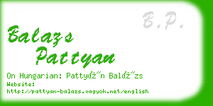 balazs pattyan business card